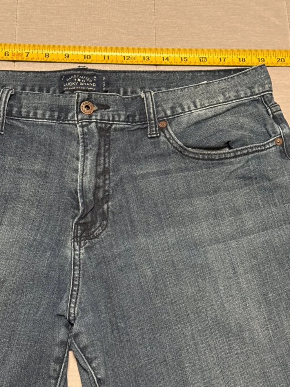 Lucky Brand 221 Original Straight Leg Denim Jeans Mens W38 L32 Dark Wash Zip Fly